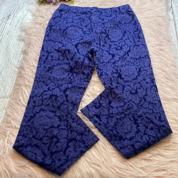 Anthropologie The Essential Skinny Indigo Floral Velvet Pants sz 4 - Picture 11 of 11